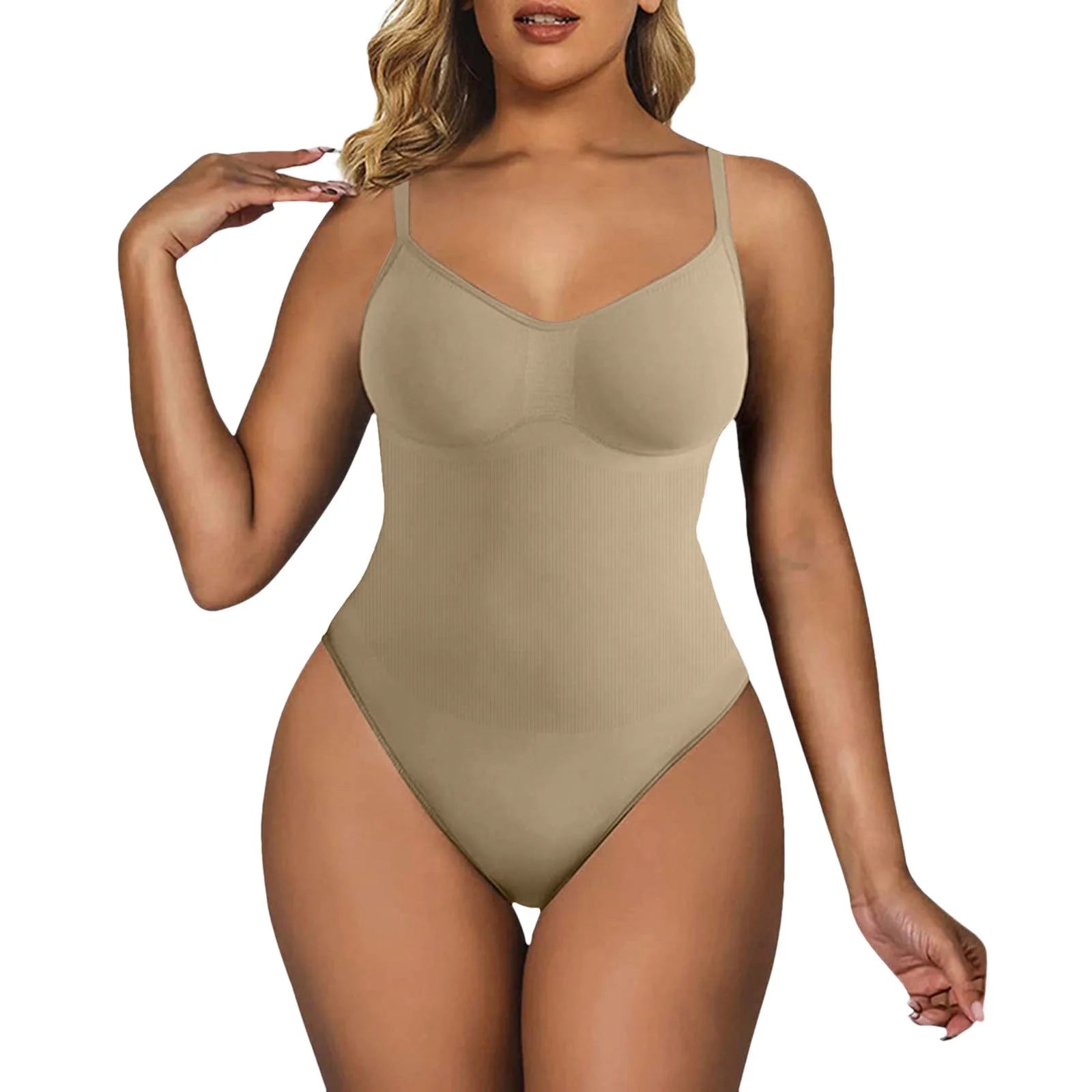 Bodysuit for Women Tummy Control Shapewear Seamless Bodysuit Belly Lifting plus Size Thong Briefs Suspenders Tight Corset Bodysuit Body Shaper